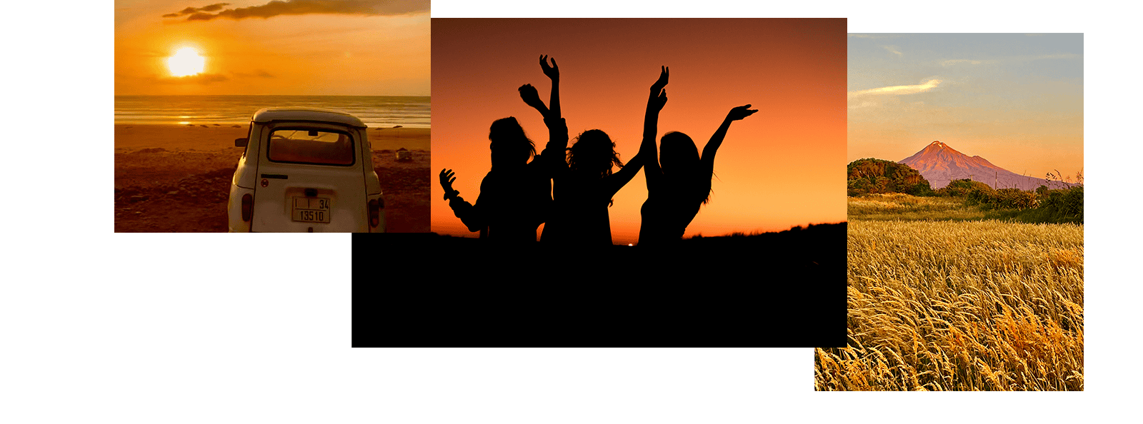 Précédent, coucher de soleil sur la plage avec van, émerveillement et détente, moment de relaxation au bord de l'eau.